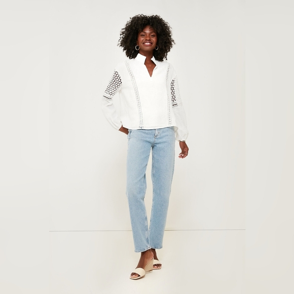 SOLD-Tuckernuck White Eyelet Jane Blouse - Picture 6 of 10